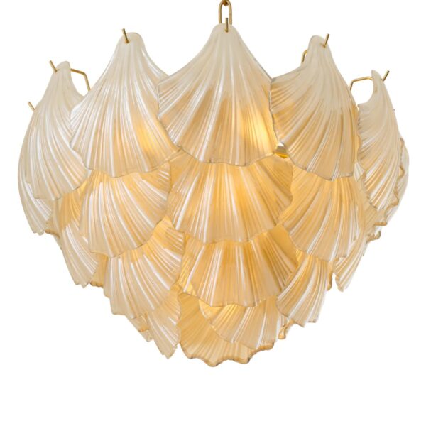 M185 Ibiza Chandelier - Champagne Glass Shells and Brass S