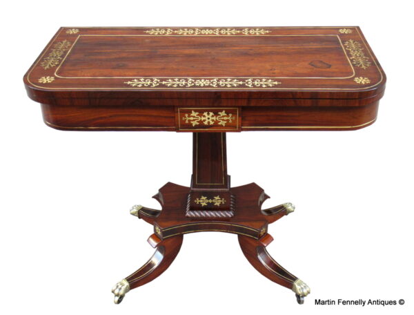 703 Sold Regency Rosewood English Card Table - Circa 1820