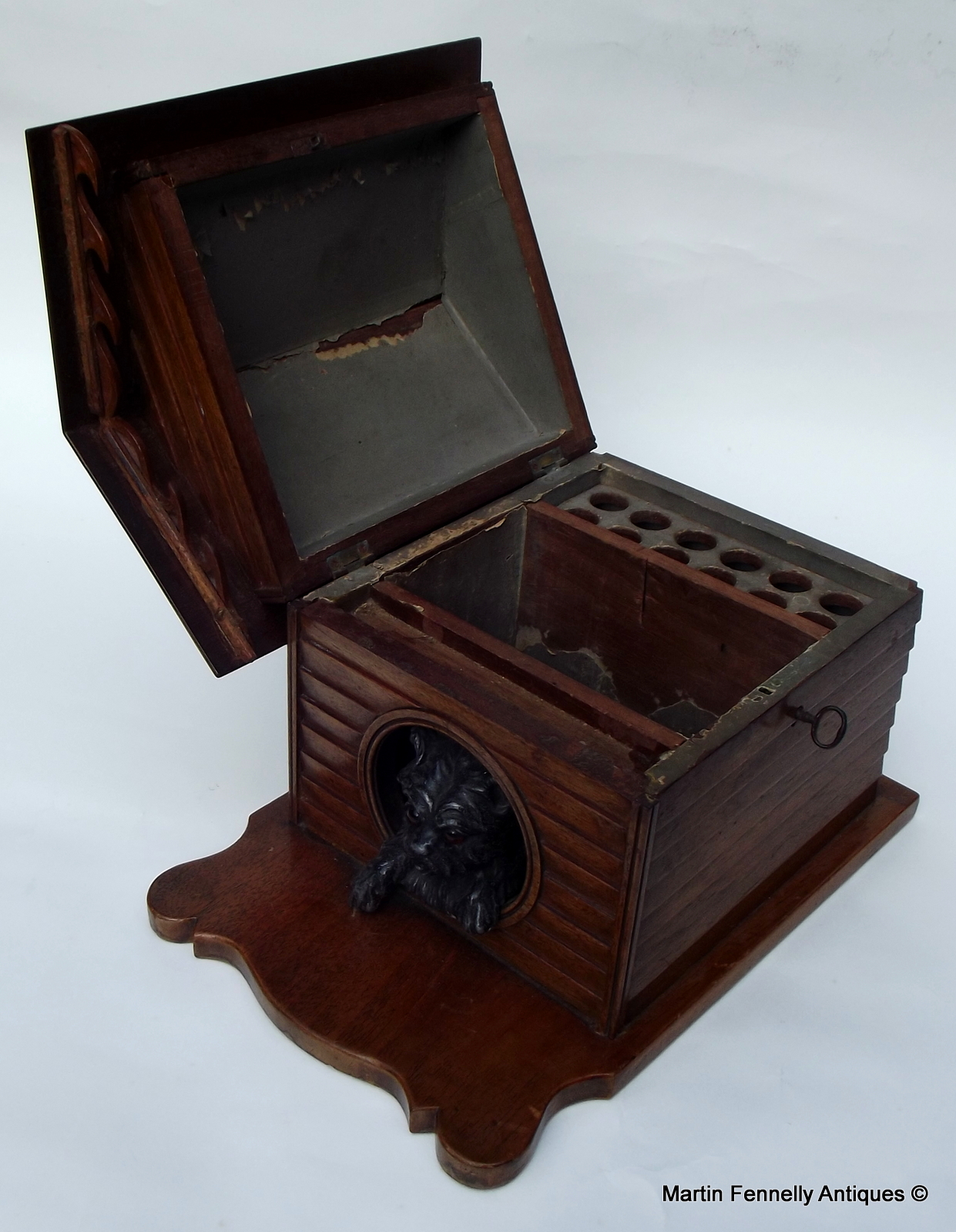 231 Rare Canine Themed Humidor - Circa 1880 - Image 2