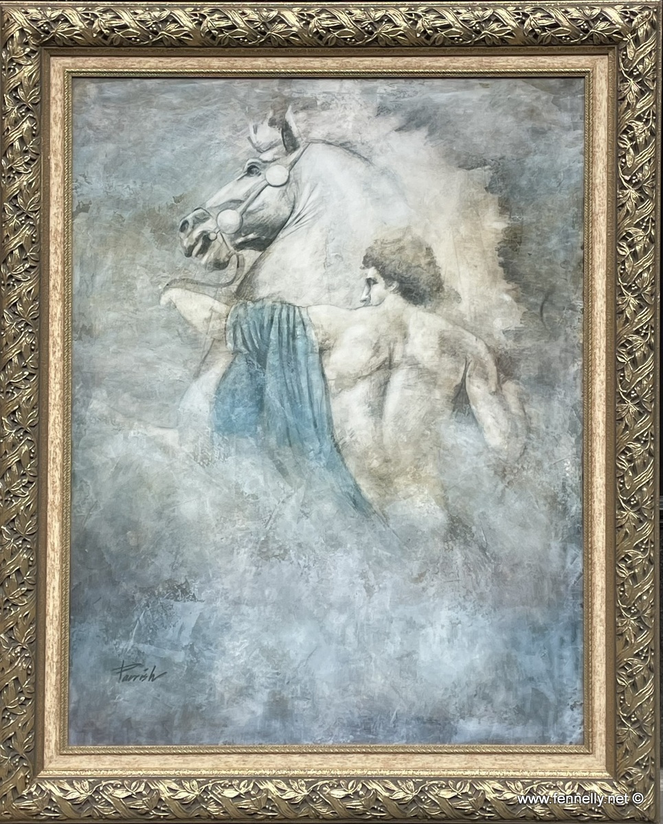 734 Pair of Large Coloured Prints by J Parrish - Gilt Frames - Image 2