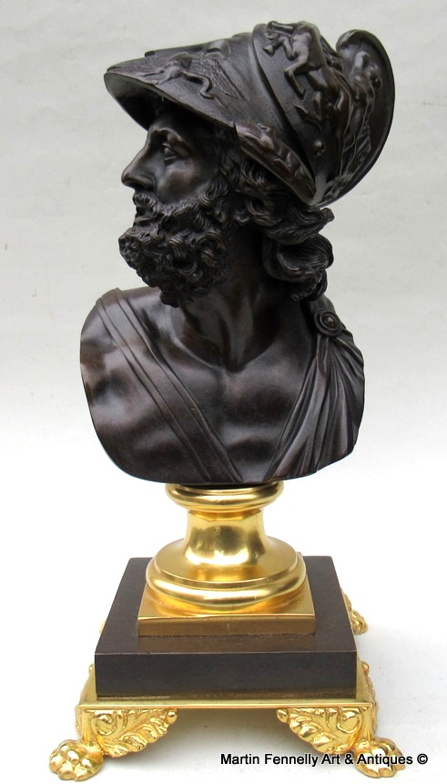 992 Sold Attributed to Benedetto Boschetti Fine Bronze of Bust Ajax 19thCt