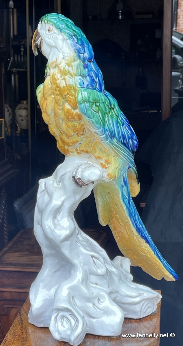 489 Sold Large Italian Majolica Hyacinth McCaw - Circa 1920 - Image 3