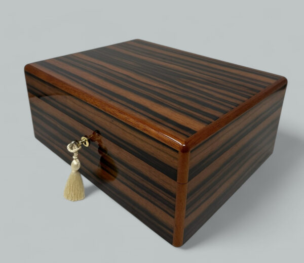 864 Sold Rare Manning of Ireland Jewellery Box - Irish Made - Macassar Ebony