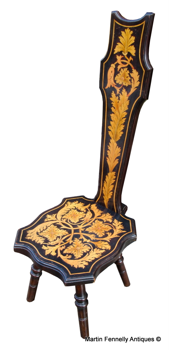 631 Sold Rare Irish Harp Chair - Circa 1890