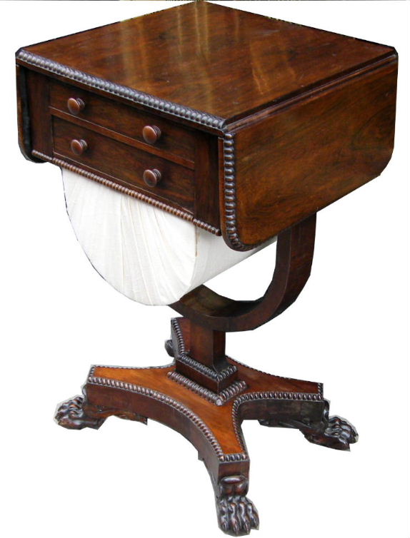 692 Sold Regency Rosewood Work Table - Circa 1815