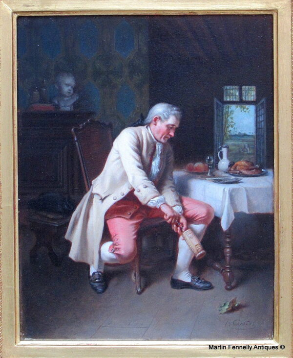 484 Sold Theodore Ceriez (Belgian, 1832-1904) 'The Epicure' Oil on Panel