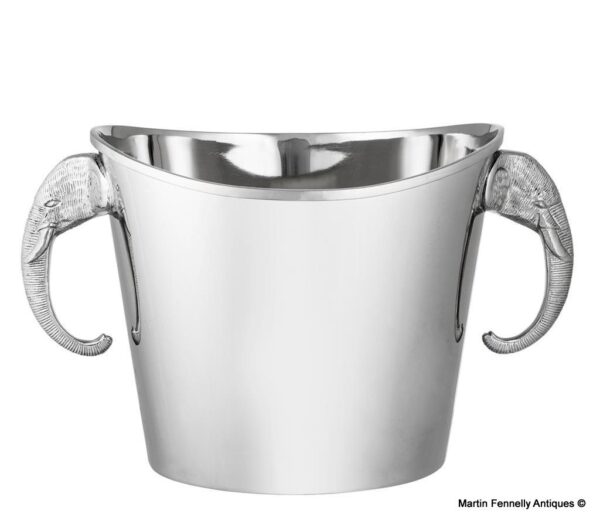M098 The Maharaja Wine Cooler - Silver Plate and Elephant Handles