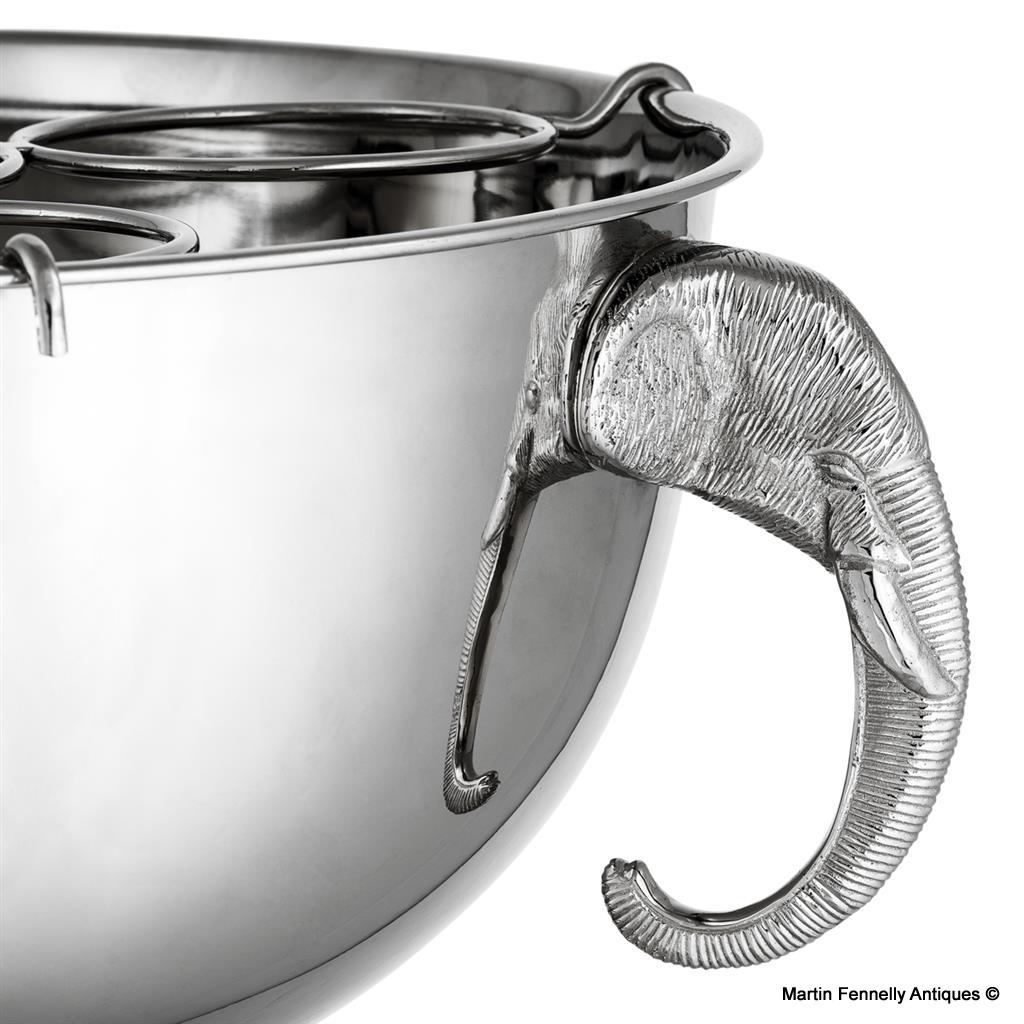 M099 Sold The Maharaja Multiple Bottle Wine Cooler - Silver Plate and Elephant Handles - Image 2