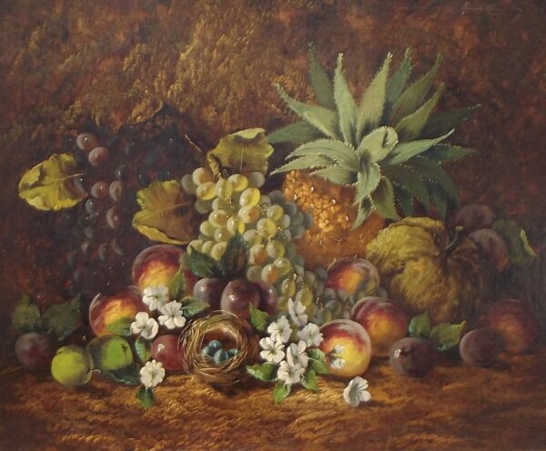 473 Sold Fine Still Life of Fruit Oil on Canvas Painting Circa 1860