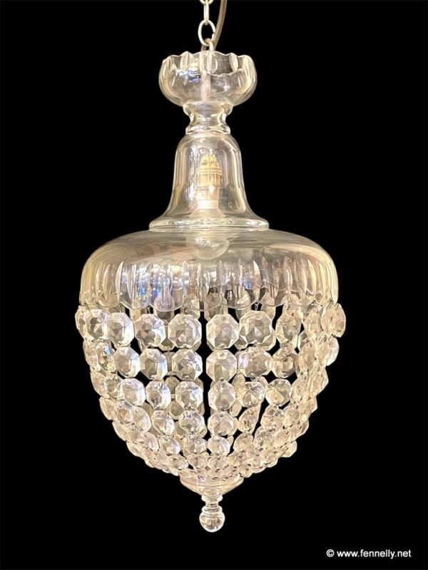 639 Sold Edwardian Crystal Pendant Chandelier - Circa 1900