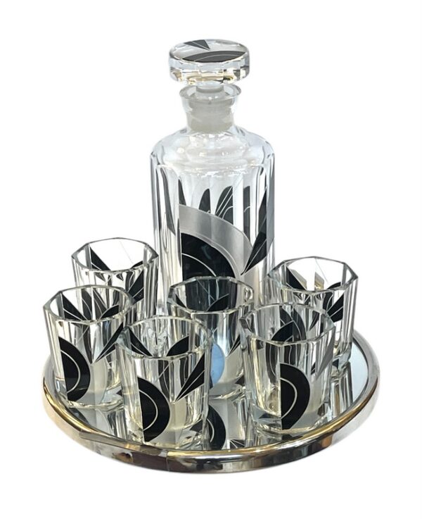 369 Art Deco Crystal Decanter set Karl Palda 1930's - Original