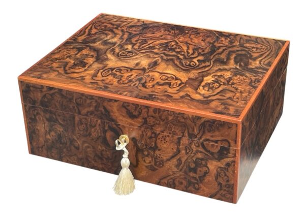 123 Sold Superb Californian Walnut Jewellery Casket – Manning of Ireland – Irish
