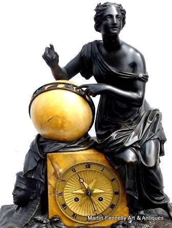 305 Sold Superb Grand Tour Sienna Marble Clock 19Ct - Image 3