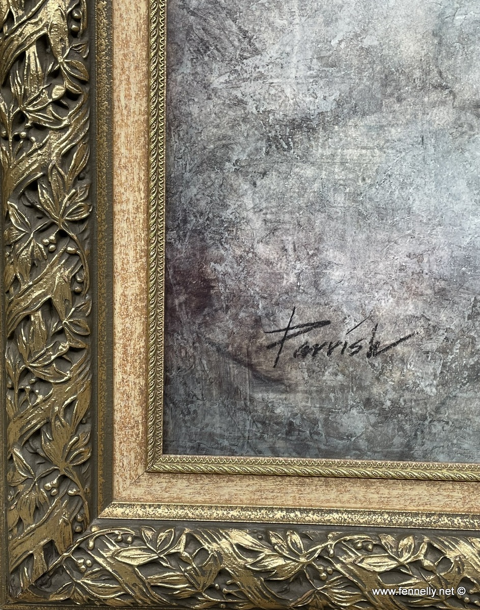 734 Pair of Large Coloured Prints by J Parrish - Gilt Frames - Image 7