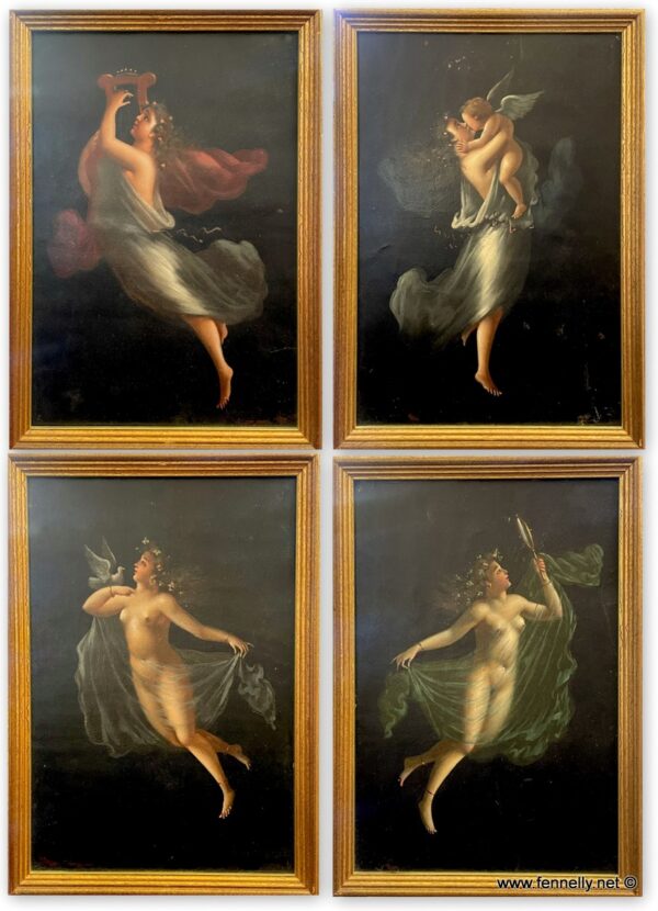 293 Set of Four Italian Paintings Studio of  Michelangelo Maestri