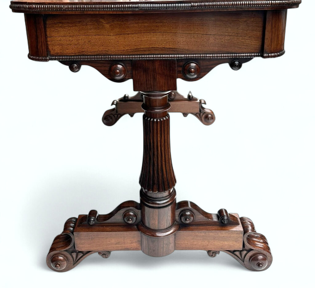 752 Antique English Regency Rosewood Library Table Writing Desk Gillows ...