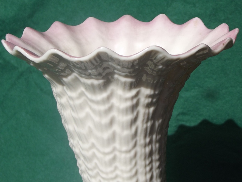 958 Sold Irish Belleek Cornucopia Vase Second Black Mark 1891-1926 - Image 4