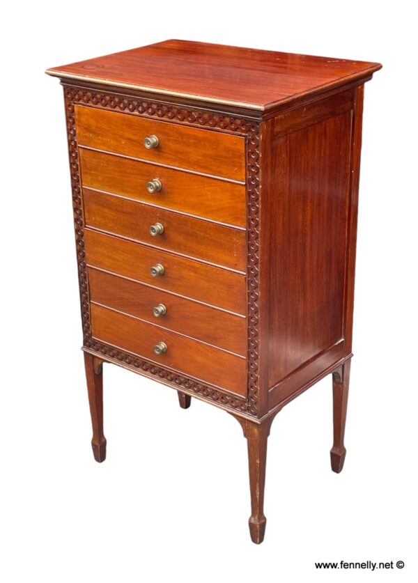 488 Sold Rare Edwardian Mahogany Music Cabinet - Circa 1910