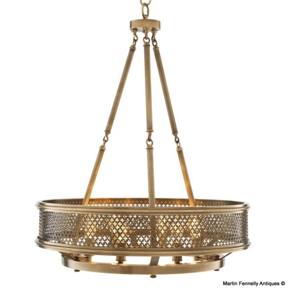 812B Sold Chandelier Savoie in Antique Brass - Elegant Contemporay Design