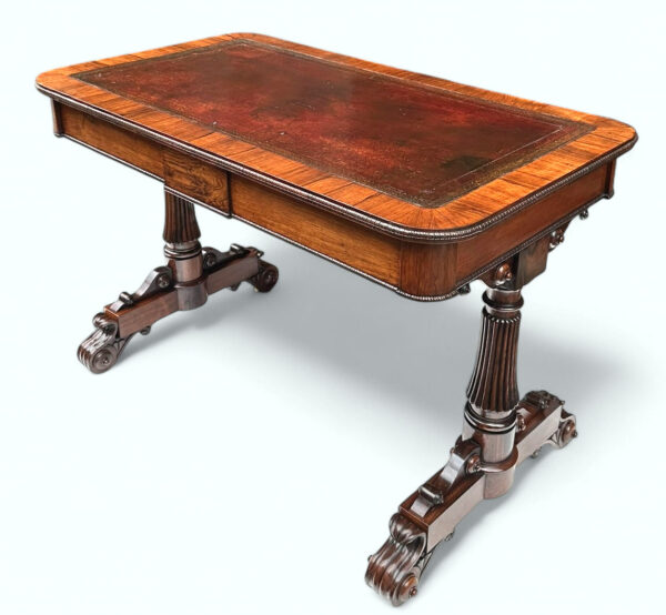 752 Antique English Regency Rosewood Library Table Writing Desk Gillows Lancaster