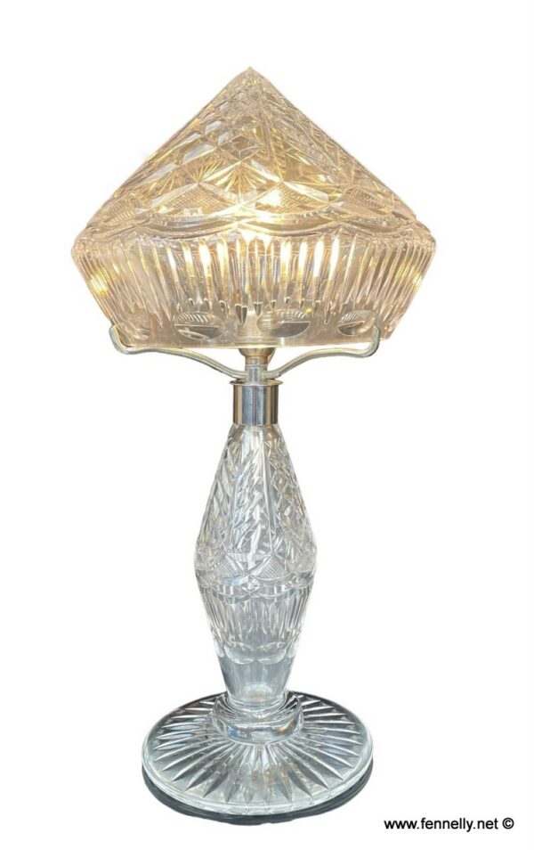 943 Early 20th Century Edwardian Cut Crystal Table Lamp