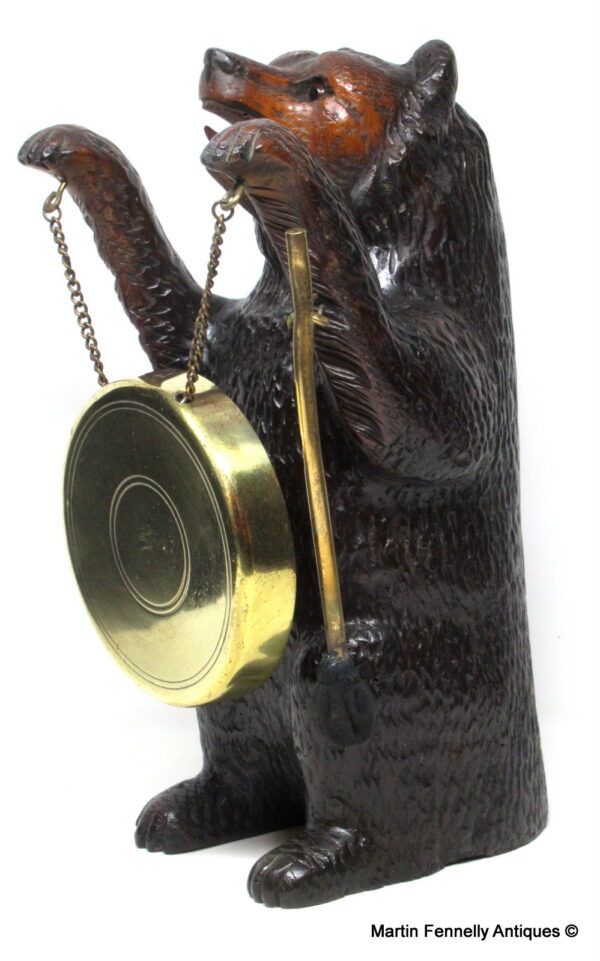 564 Sold Swiss, Brienz Carved Black Forest Dinner Gong - Bear Circa 1900