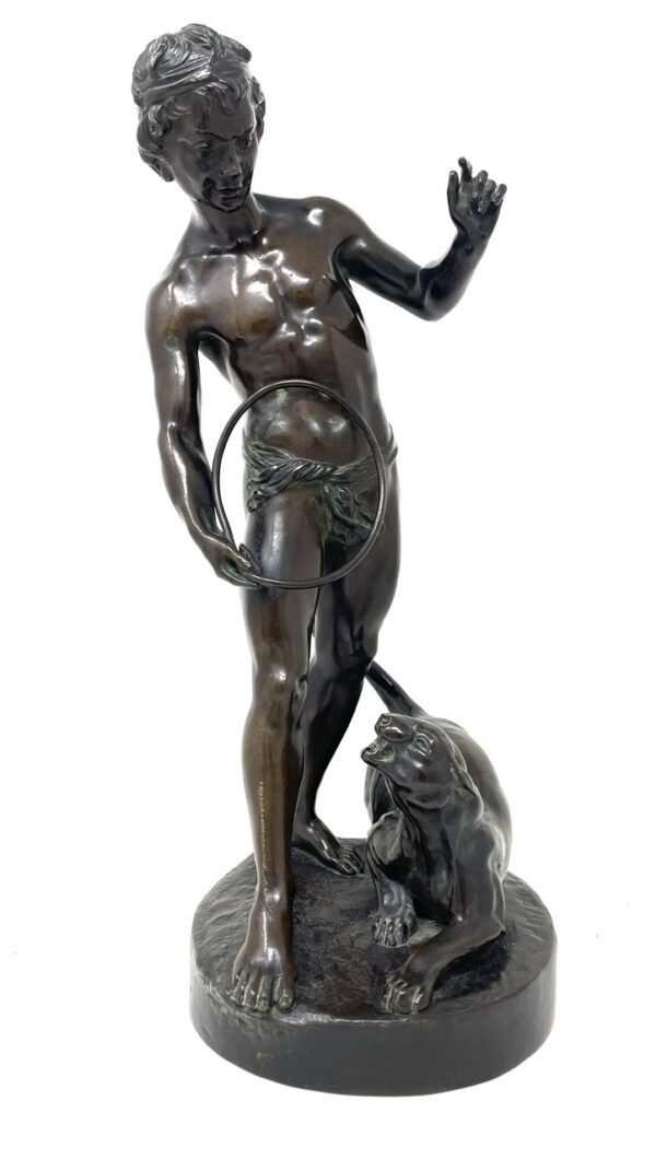 993 Bronze Sculpture by Leon Bureau - The Lion Tamer - Signed