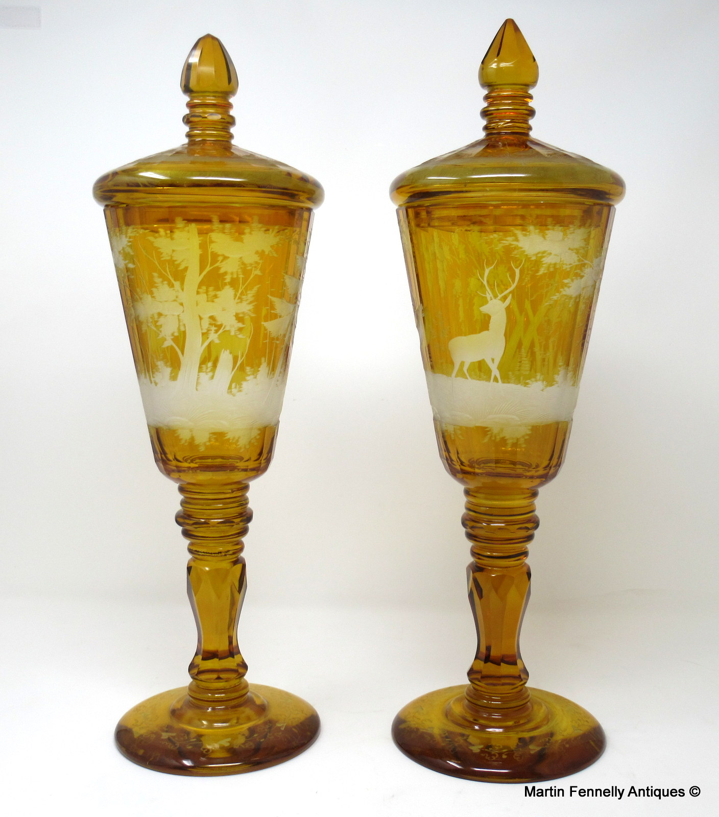 775 Sold Superb Pair of Bohemian Czech lidded Goblets - Circa 1850 - Image 2