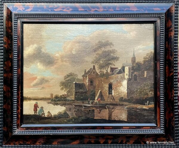 402 Sold Cornelis Gerritsz Decker 1618- 1678 Antique Dutch Painting Fisherman Village