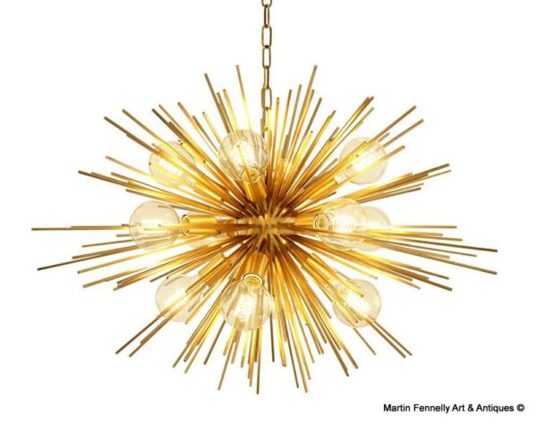 M036 Heavy Polished Brass Ceiling Light - 1950's Inspired - Sputniq
