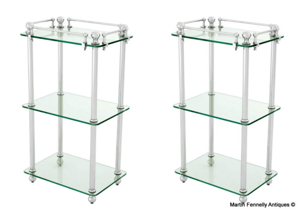 M120 Sold Pair of Elegant Side Tables - Wonderful Design - Nickel