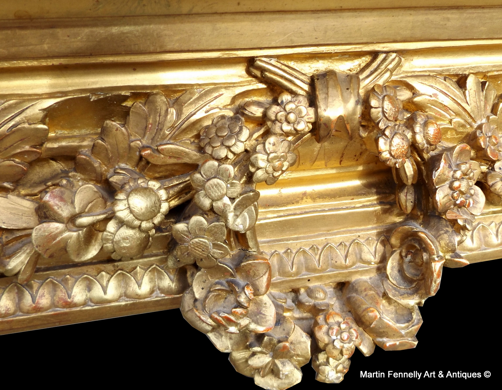 929 Sold French Carved Gilt Wood Marble Topped Console Table - Circa 1860 - Image 3