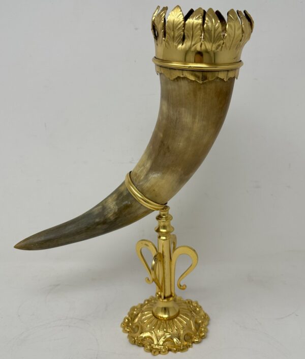 464 Sold Antique German Ormolu Cow Horn of Plenty Cornucopia Vase Centerpiece poss. WMF