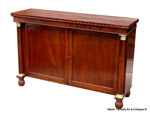 015 Sold Regency Twin Door Cabinet - Mahogany - Irish - Circa 1820