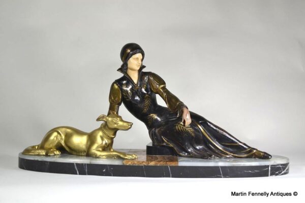 472 Sold Rare Ugo Cipriani Figural Art Deco Sculpture Circa 1930 Italian