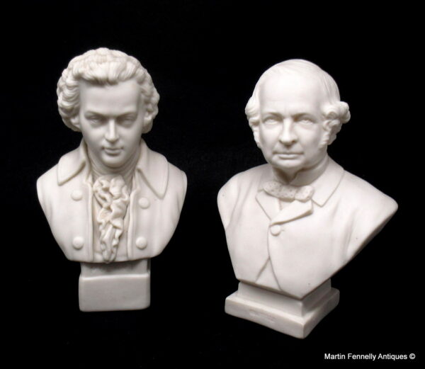 561 Sold Parian Bust Earl Granville and Mozart possibly Copeland 19thCt