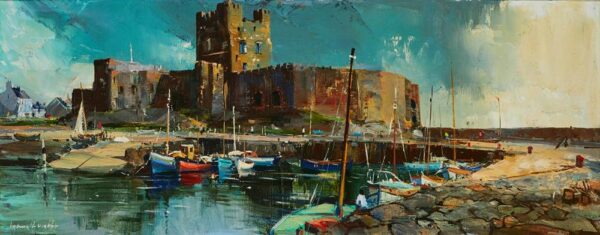 139 Sold Kenneth Webb - Carrickfergus Castle and Quay - Oil on Canvas