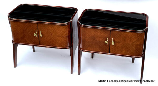 889 Sold Superb Pair of Italian Mahogany Bedside Cabinets - Circa 1950 - Gio Ponti
