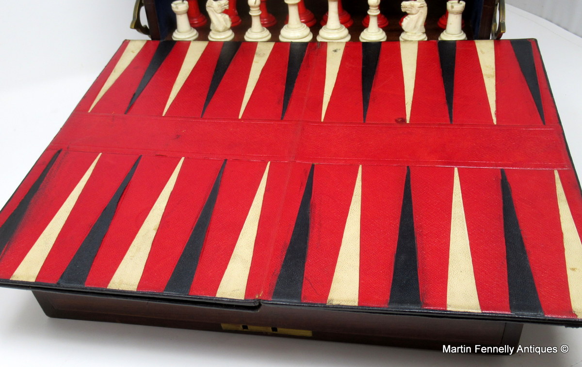 434 Sold Stunning Late Victorian Games Compendium - Mahogany - Circa 1900 - Image 7
