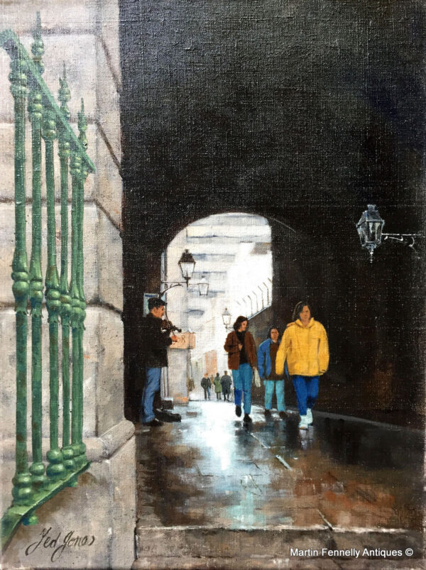 633 Sold Ted Jones - Oil on Canvas - Merchants Arch Dublin - Circa 1992