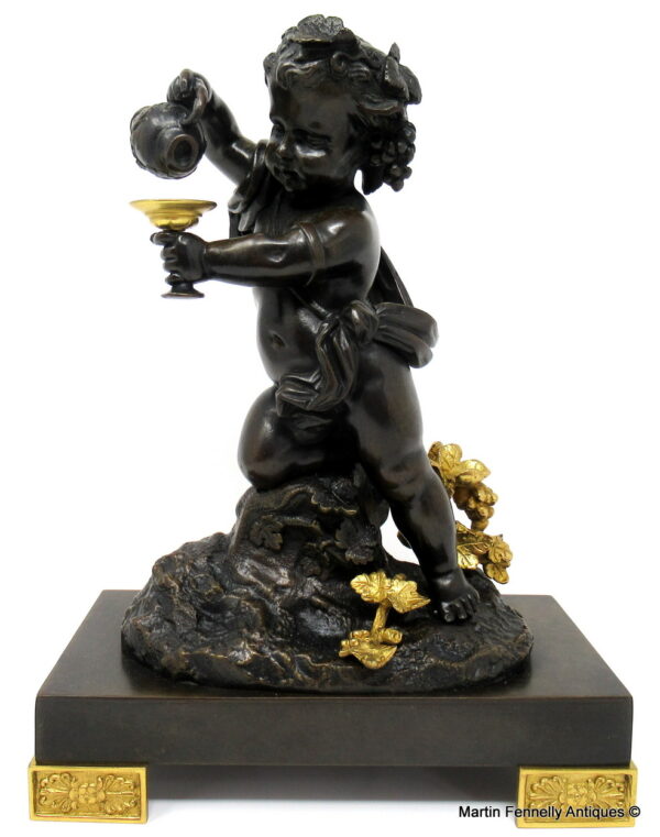 417 Sold Grand Tour Classical Bronze Figure Infant Bacchus attrib. Egisto Rossi 19thCt