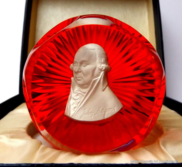 326 Sold Cristal D'Albert Paperweight - 1975 - Founding Father - John Adams
