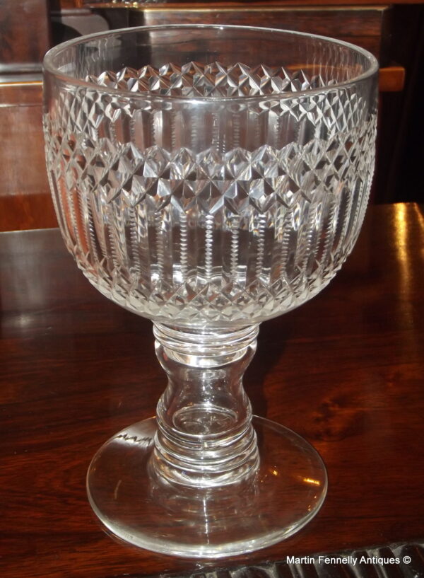 701 Large Crystal Hand Cut Chalice - Circa 1900