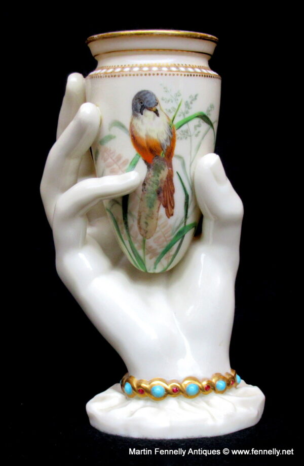 835 Sold Royal Worcester Parian Ware Porcelain Mrs Hadley's Hand Vase with Urn 1864