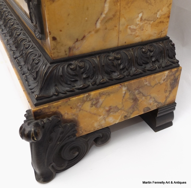 305 Sold Superb Grand Tour Sienna Marble Clock 19Ct - Image 5