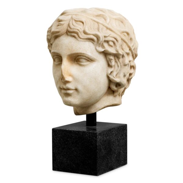 M108 Sold Marble Bust of Youth on Black Granite - Met-Eichholtz Collection