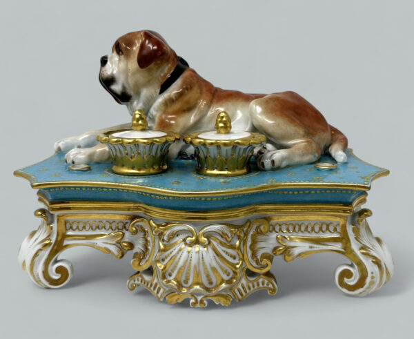 119 Antique French Porcelain Jacob Petite Desk Set Inkstand Provenance Ava Gardner