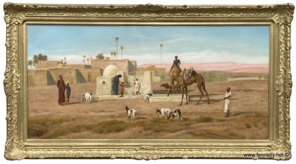 803 Frederick Goodall - Oil on Canvas - Bedouin Oasis 1877