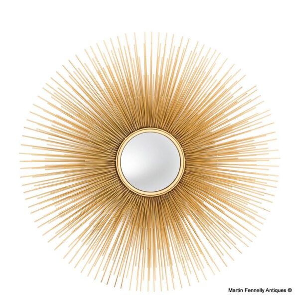 M014 Vintage Sunburst Convex Mirror - Mid Century - Modern