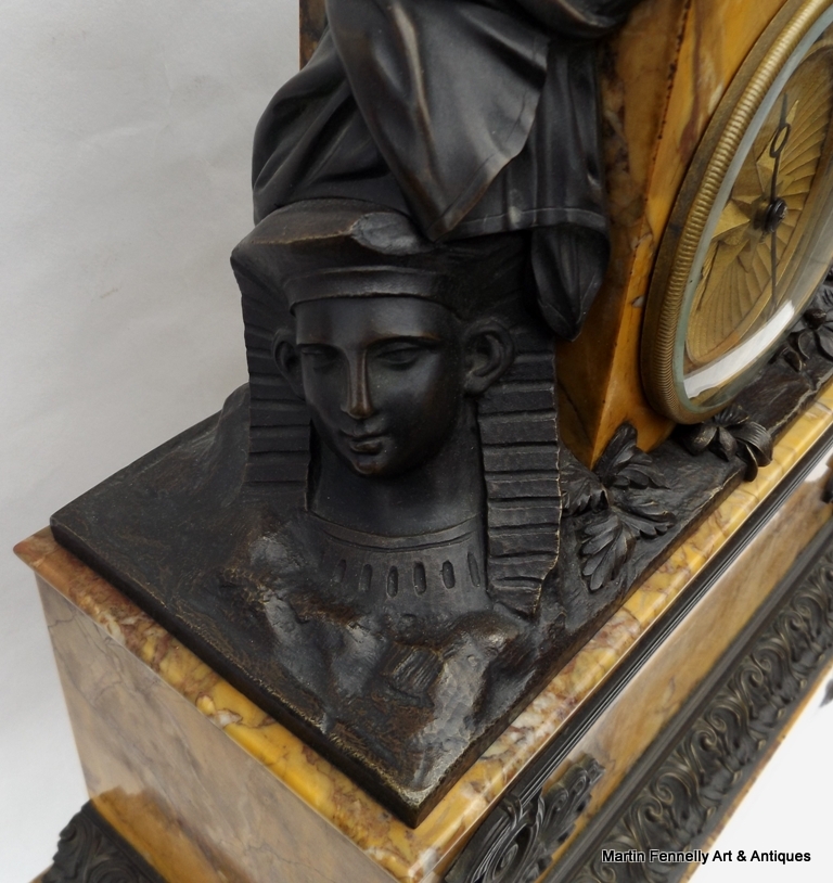 305 Sold Superb Grand Tour Sienna Marble Clock 19Ct - Image 4